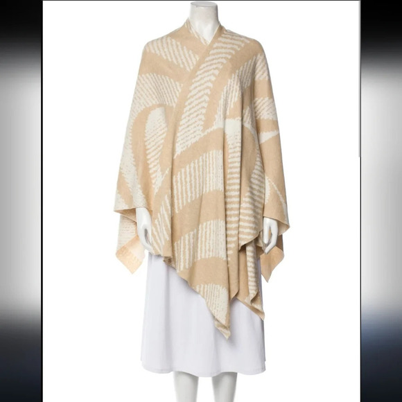 J.mclaughlin striped wrap poncho neutral beige - Picture 11 of 11